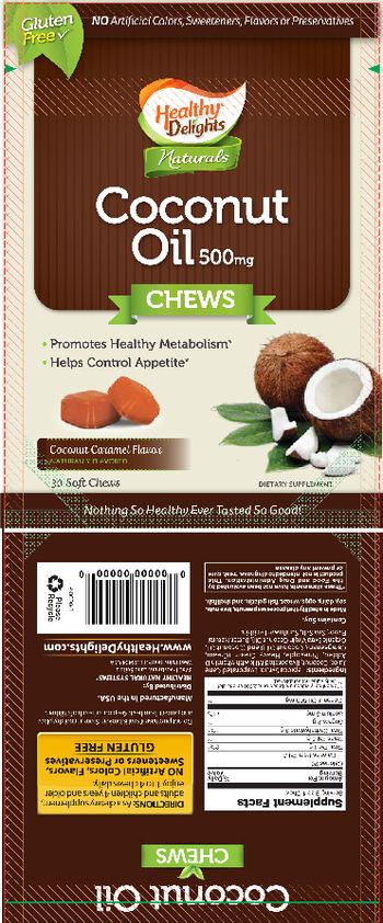 Healthy Delights Naturals Coconut Oil 500 mg Chews Coconut Caramel Flavor - supplement