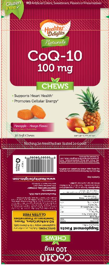 Healthy Delights Naturals CoQ-10 100 mg Chews Pineapple-Mango flavor - supplement