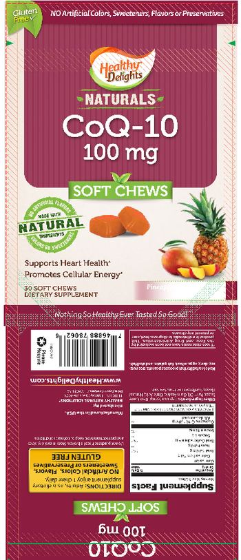 Healthy Delights Naturals CoQ-10 100 mg Soft Chews Pineapple-Mango flavor - supplement