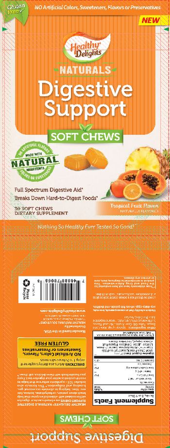 Healthy Delights Naturals Digestive Support Soft Chews Tropical Fruit Flavor - supplement