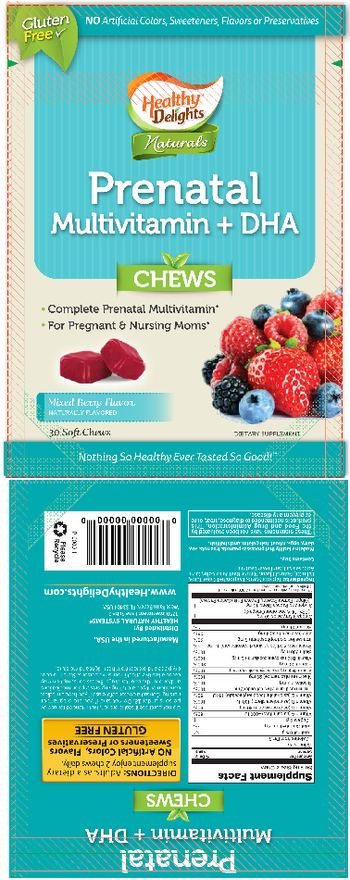 Healthy Delights Naturals Prenatal Multivitamin + DHA Chews Mixed Berry Flavor - supplement