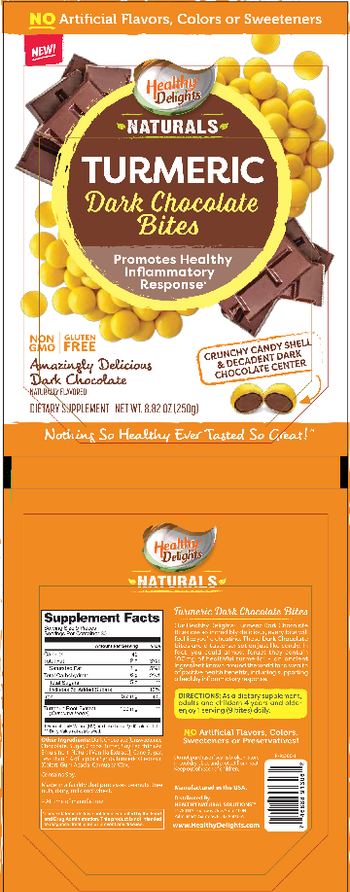 Healthy Delights Naturals Turmeric Dark Chocolate Bites - supplement