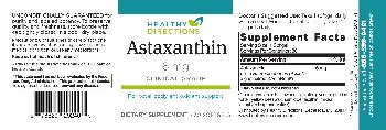 Healthy Directions Astaxanthin 6 mg - supplement