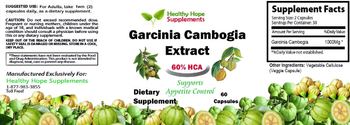 Healthy Hope Supplements Garcinia Cambogia Extract - supplement