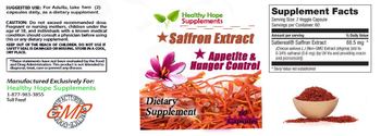 Healthy Hope Supplements Saffron Extract - supplement