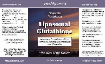 Healthy Items Liposomal Nutritionals Liposomal Glutathione - 
