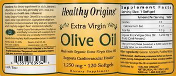 Healthy Origins Extra Virgin Olive Oil 1,250 mg - supplement