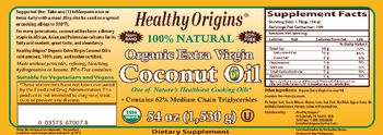 Healthy Origins Organic Extra Virgin Coconut Oil - supplement