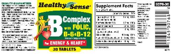 Healthy Sense B Complex with Folic, B-6 & B-12 - supplement