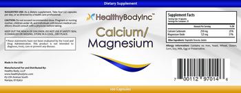 HealthyBodyInc Calcium/Magnesium - supplement