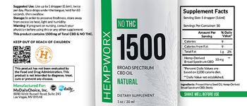 HempWorx 1500 Broad Spectrum CBD Oil Natural - supplement