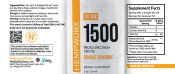HempWorx 1500 Broad Spectrum CBD Oil Orange Sunshine - supplement