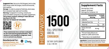 HempWorx 1500 Full Spectrum CBD Oil Cinnamon - supplement