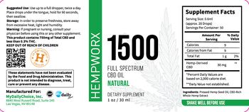 HempWorx 1500 Full Spectrum CBD Oil Natural - supplement