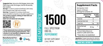 HempWorx 1500 Full Spectrum CBD Oil Peppermint - supplement