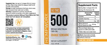 HempWorx 500 Broad Spectrum CBD Oil Orange Sunshine - supplement