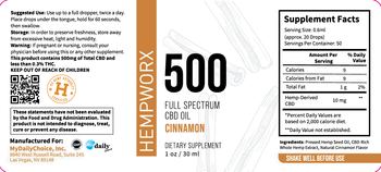 HempWorx 500 Full Spectrum CBD Oil Cinnamon - supplement