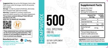 HempWorx 500 Full Spectrum CBD Oil Peppermint - supplement