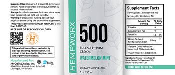 HempWorx 500 Full Spectrum CBD Oil Watermelon Mint - supplement