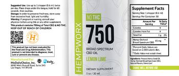 HempWorx 750 Broad Spectrum CBD Oil Lemon Lime - supplement