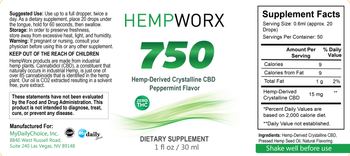 HempWorx 750 Hemp-Derived Crystalline CBD Peppermint Flavor - supplement