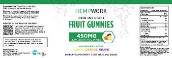HempWorx CBD Infused Fruit Gummies - supplement