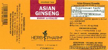 Herb Pharm Asian Ginseng Alcohol-Free - herbal supplement