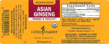 Herb Pharm Asian Ginseng Alcohol-Free - herbal supplement