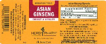 Herb Pharm Asian Ginseng Alcohol-Free - herbal supplement