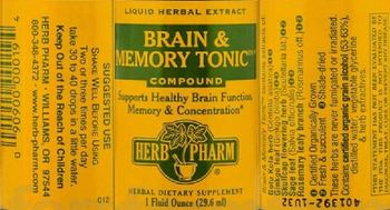 Herb Pharm Brain & Memory Tonic Compound - herbal supplement