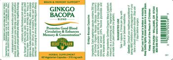 Herb Pharm Ginkgo Bacopa Blend - this statement has not been evaluated by the fda this product is not intended to diagnose treat cure