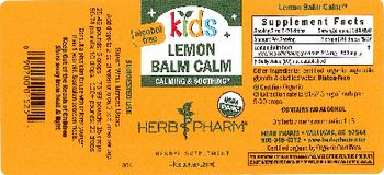 Herb Pharm Kids Lemon Balm Calm Alcohol-free - herbal supplement