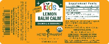 Herb Pharm Kids Lemon Balm Calm Alcohol Free - herbal supplement