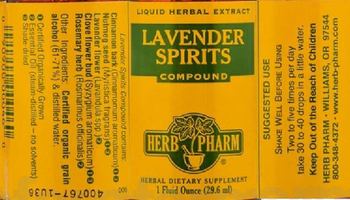 Herb Pharm Lavender Spirits Compound - herbal supplement