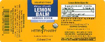 Herb Pharm Lemon Balm Alcohol-free - herbal supplement