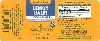 Herb Pharm Lemon Balm Alcohol-Free - herbal supplement