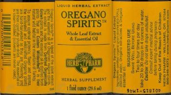 Herb Pharm Oregano Spirits Whole Leaf Extract & Essential Oil - herbal supplement