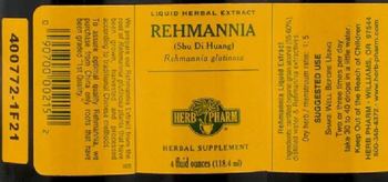 Herb Pharm Rehmannia - herbal supplement