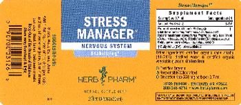 Herb Pharm Stress Manager - herbal supplement