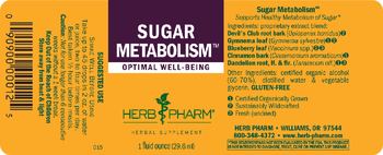 Herb Pharm Sugar Metabolism - herbal supplement