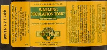 Herb Pharm Warming Circulation Tonic Compound - herbal supplement