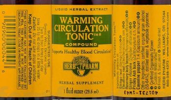 Herb Pharm Warming Circulation Tonic Compound - herbal supplement