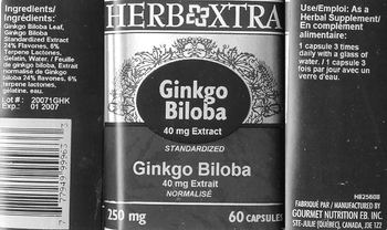 Herb Xtra Ginkgo Biloba 40 mg Extract - 
