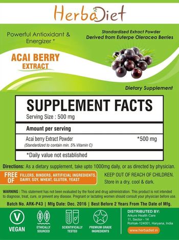 Herbadiet Acai Berry Extract - supplement