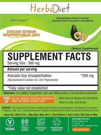 Herbadiet Avocado Soybean Unsaponifiables (ASU) - supplement