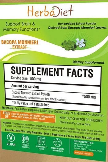 Herbadiet Bacopa Monnieri Extract - supplement