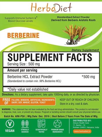 Herbadiet Berberine - supplement
