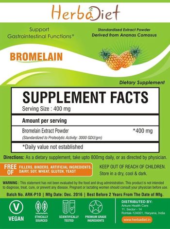 Herbadiet Bromelain - supplement