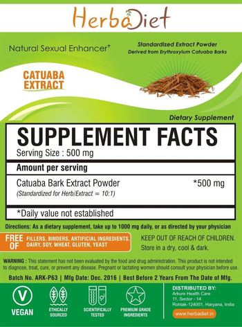 Herbadiet Catuaba Extract - supplement