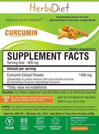 Herbadiet Curcumin - supplement